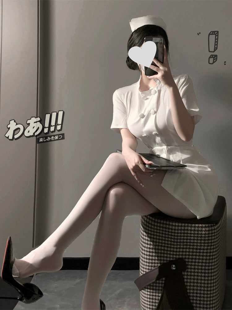 Sexy Pure Desire Uniform Suit Doctor Cosplay White Angel Sexy Costume Halloween Small Chest Nurse Uniform