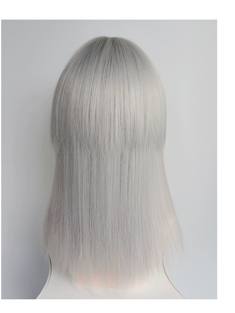 Silver White Jellyfish Head Wolf Tail Anchovy Secondary Wig