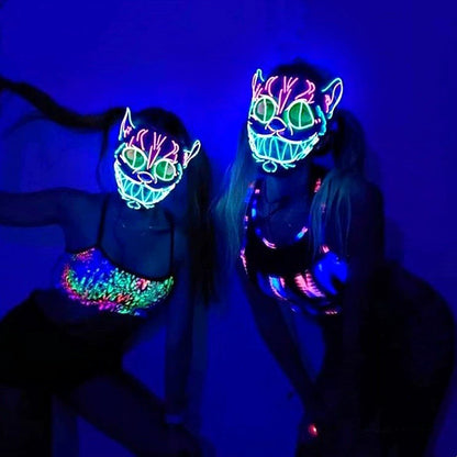 Led Glowing Clown Full Face Horror Children's Mask