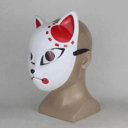 Kimetsu No Yaiba Cosplay Anime Peripheral Tanjirou Rabbit Real Mask Full Face Fox Halloween Props