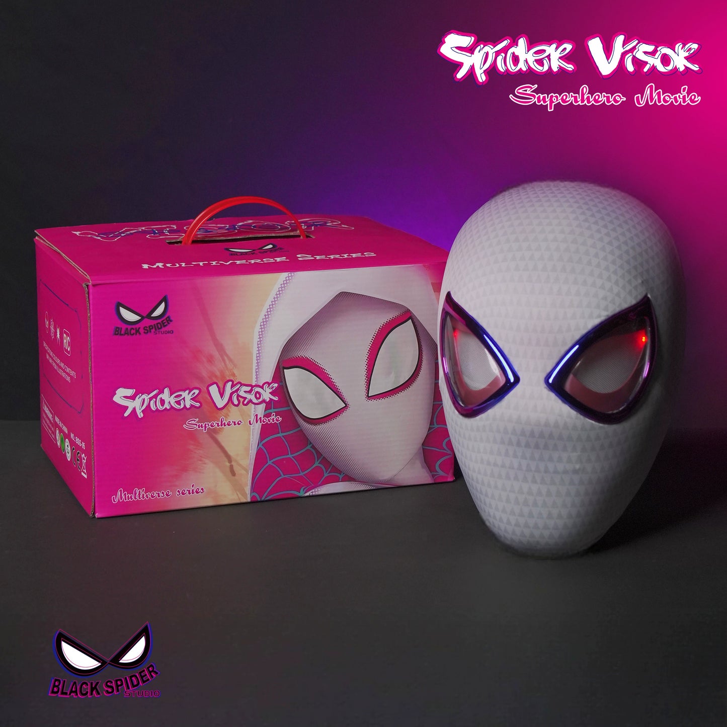 Myers Laser Eye Electric Spider-Man Headgear Eye Movable Blink Halloween Boyfriend Gift