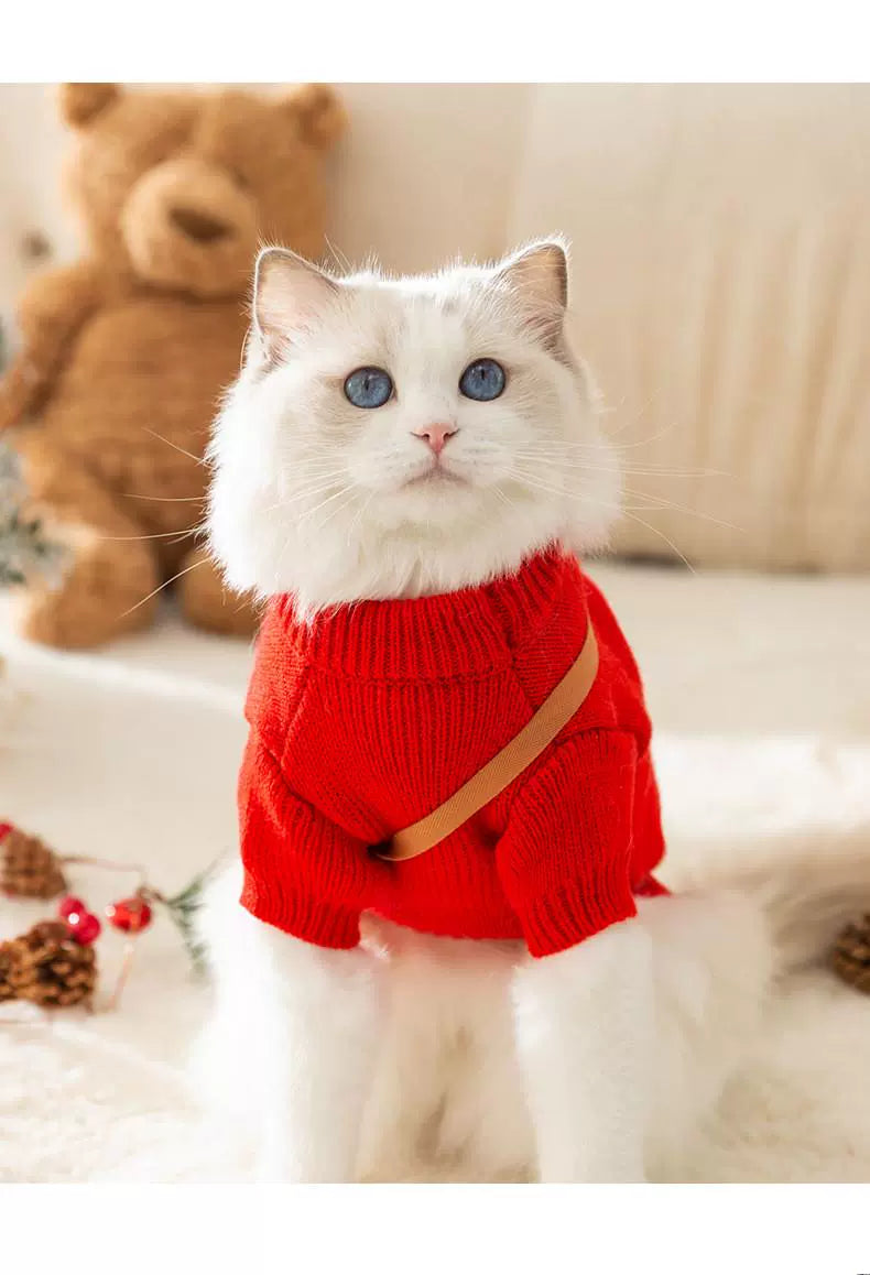 Cat Christmas Sweater Dog Halloween Pet Dressing Halloween Dog Clothes