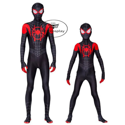 Parallel Universe Miles Spider-Man Bodysuit Cos Costume Halloween Performance Jumpsuit Coat Shorts Suit