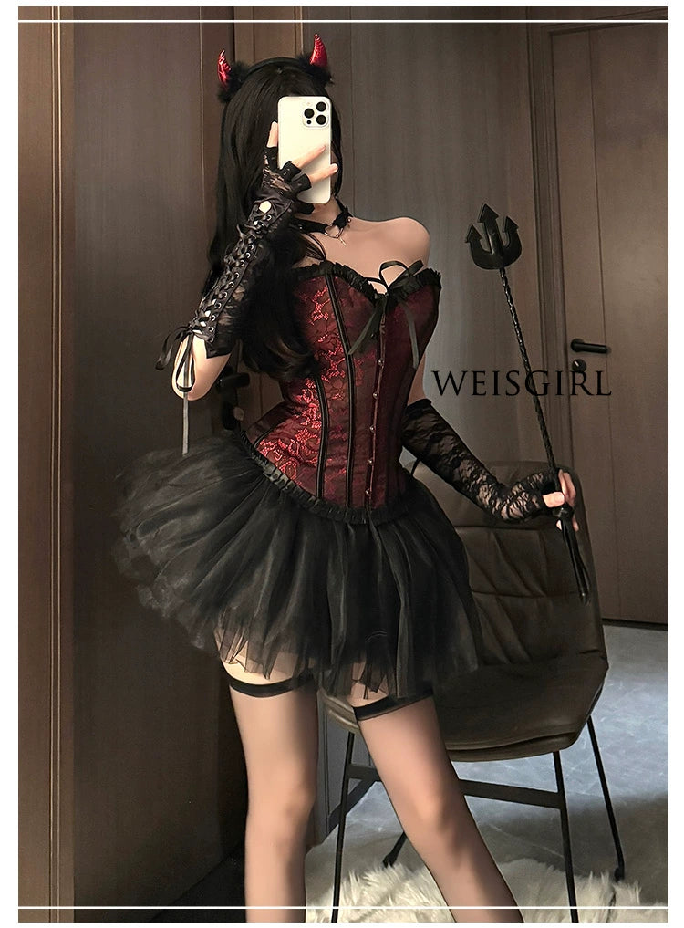 Adult Lady like Woman Cosplay Halloween Cat Maid Uniform