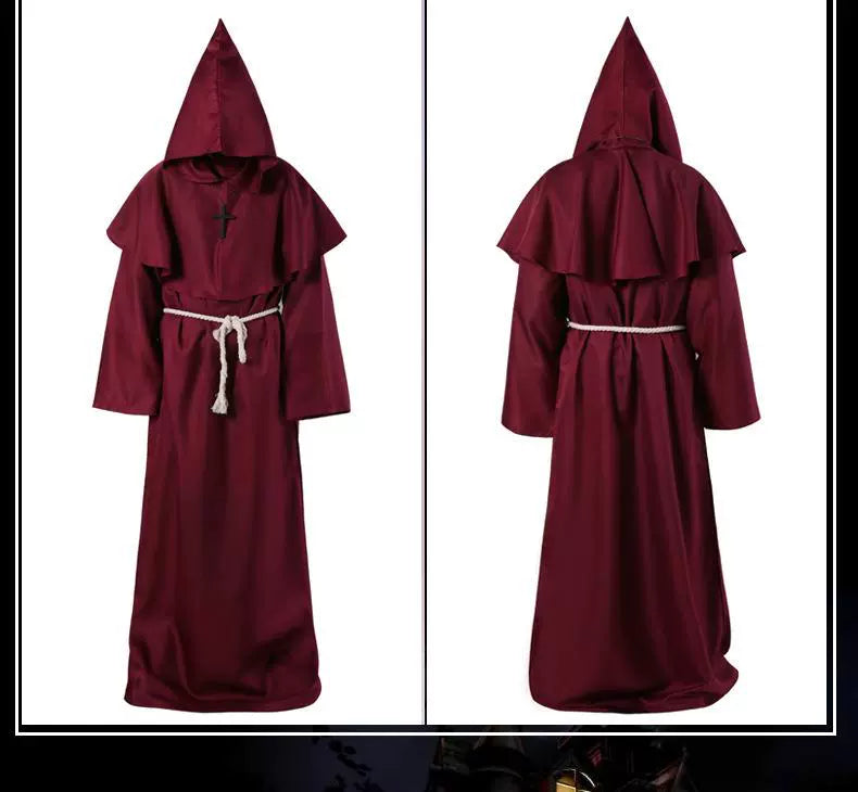 Halloween Adult Costume Medieval Monk Monk Robe Cosplay Wizard Priest Godfather Priest Male Manufacturer