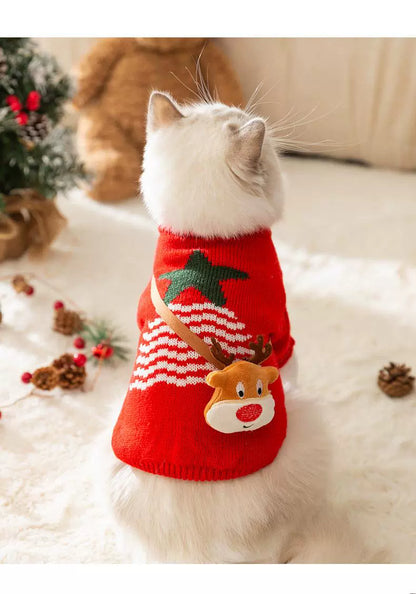 Cat Christmas Sweater Dog Halloween Pet Dressing Halloween Dog Clothes