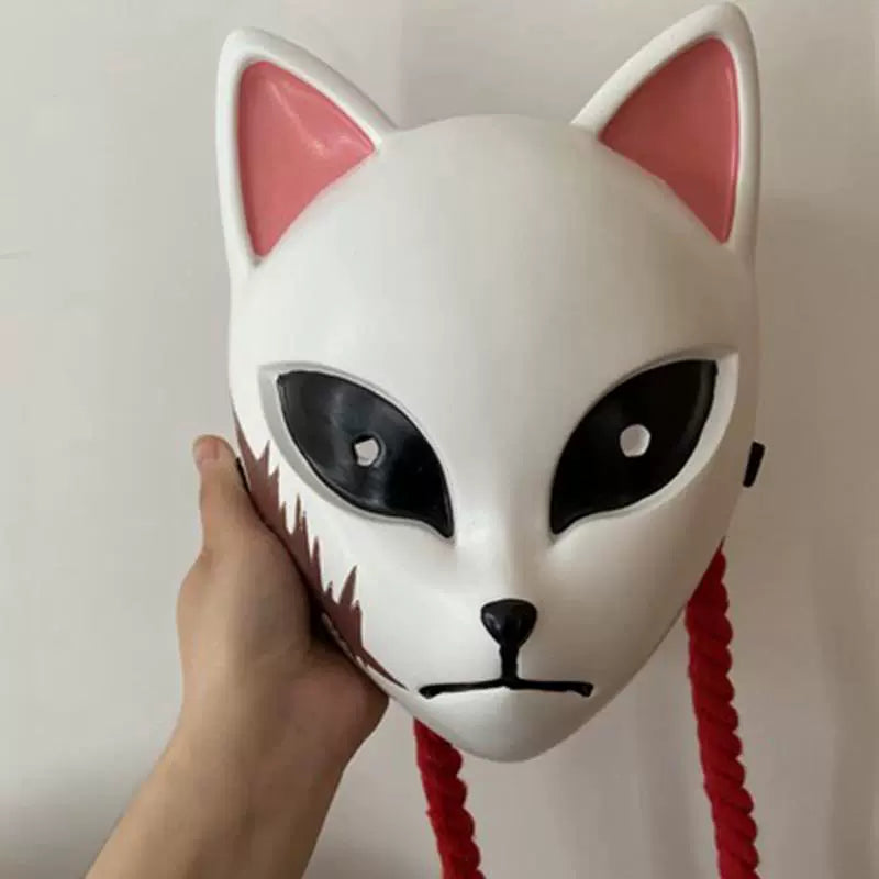 Kimetsu No Yaiba Cosplay Anime Peripheral Tanjirou Rabbit Real Mask Full Face Fox Halloween Props