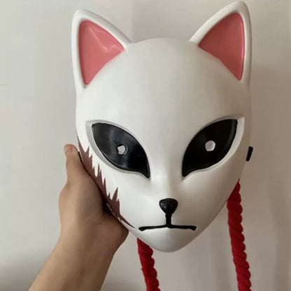 Kimetsu No Yaiba Cosplay Anime Peripheral Tanjirou Rabbit Real Mask Full Face Fox Halloween Props