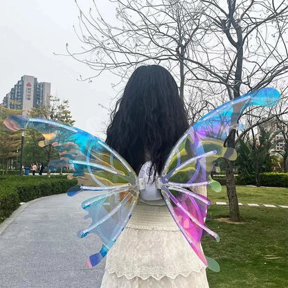 Butterfly Wings with Light Music Electrical Elf Wings Glowing Angel Wing Halloween Dress Up Prop Girls Happy Birthday Party Deco