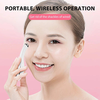 Electric Eye Massager Vibration Wrinkle Anti-Ageing Eye Massage Dark Circle Removal Beauty Face Eye Care Pen Pink and White