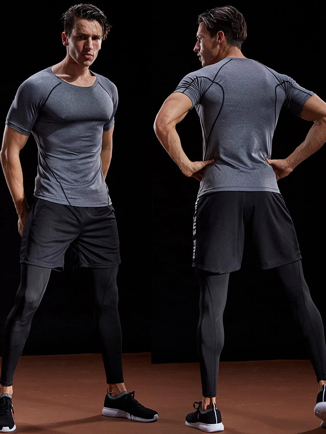 2023 Compression T Shirt Men Summer Sportswear Running T-shirt Elastic Quick Dry Sport Tops Tee Athletic Gym Workout Shirts Men