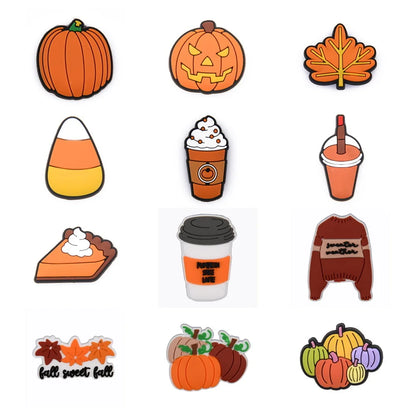 Pumpkin Shoe Decoration For Women Men Character Halloween Autumn Fall Sweet Shoe Charms Kids Girls Boys Party Gifts