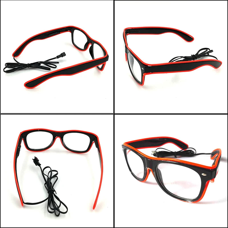 Halloween Eyes Glasses EL Wire Glowing Eyewear LED Light Up Costume Glasses Festival Party Decoration Photography Props