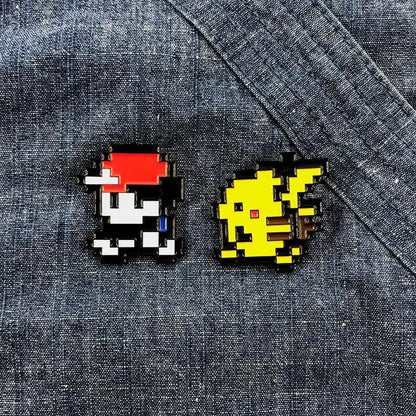 Pokemon Cartoon Brooch Pikachu Ash Ketchum Anime Figure Badges Lapel Pin Women's Accessories Couples Halloween Gifts