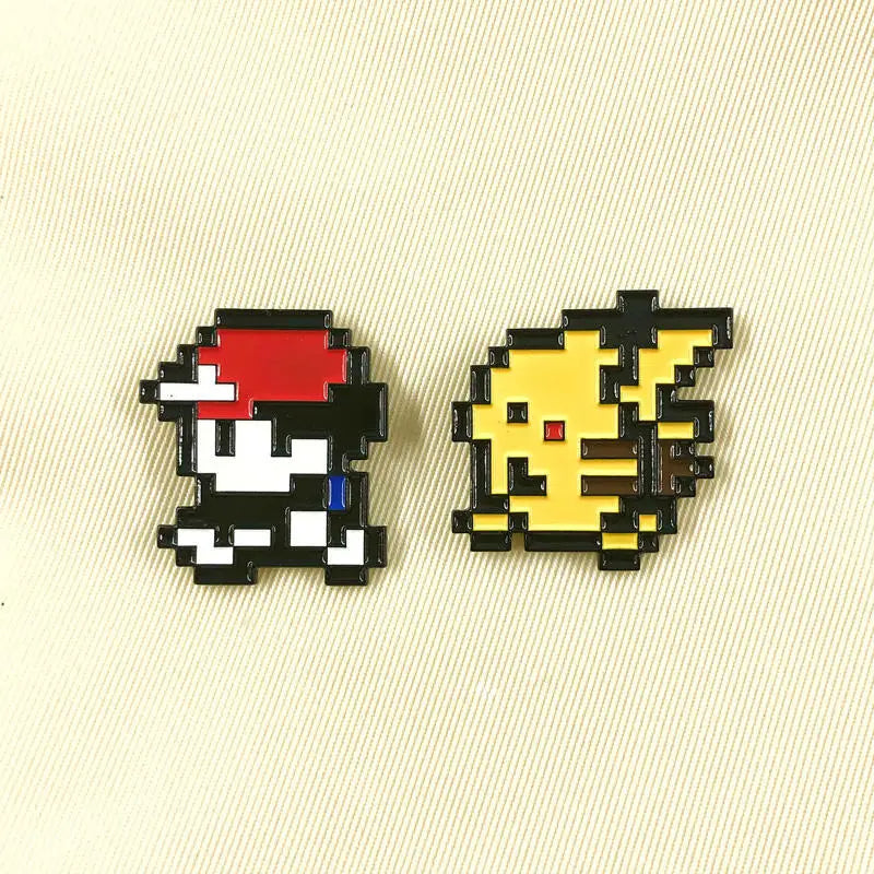 Pokemon Cartoon Brooch Pikachu Ash Ketchum Anime Figure Badges Lapel Pin Women's Accessories Couples Halloween Gifts