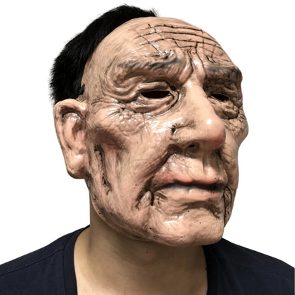 Old Woman and Man Mask,Halloween Party Dress Suit,Wrinkle Full Head Prop,Grandma Face Mask,Party Supplies,Cosplay Costume Props