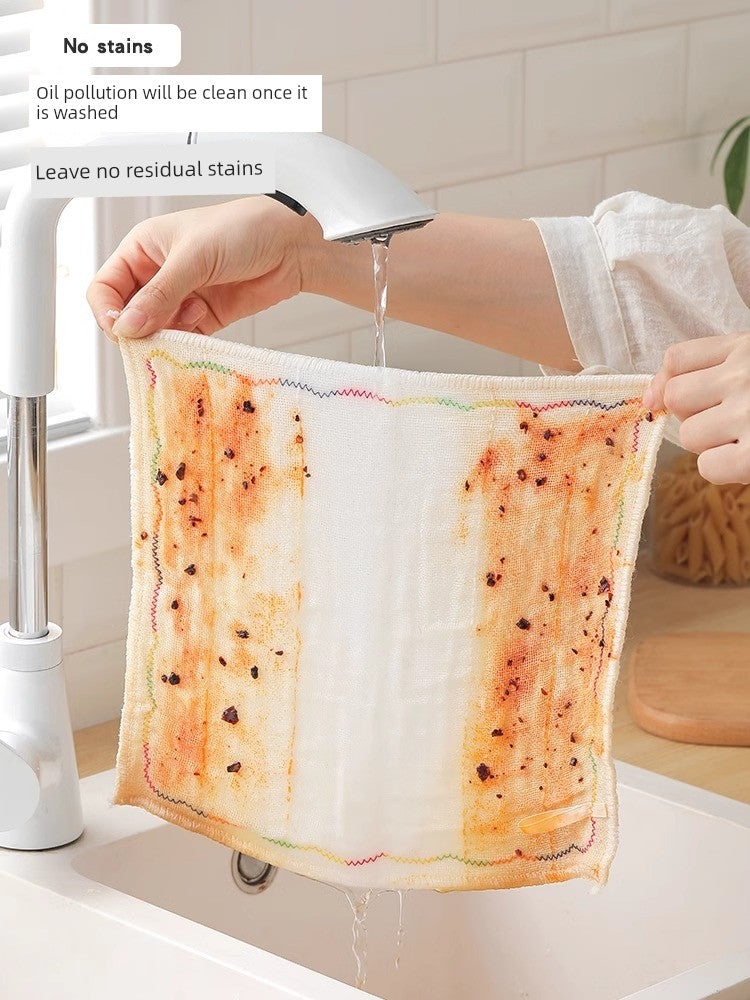 Dishcloth Oil-Free Kitchen Rag Absorbent Lint-Free Table Cleaning Cleaning Towel For Home Oil Removal Easy Cleaning Oil Absorption