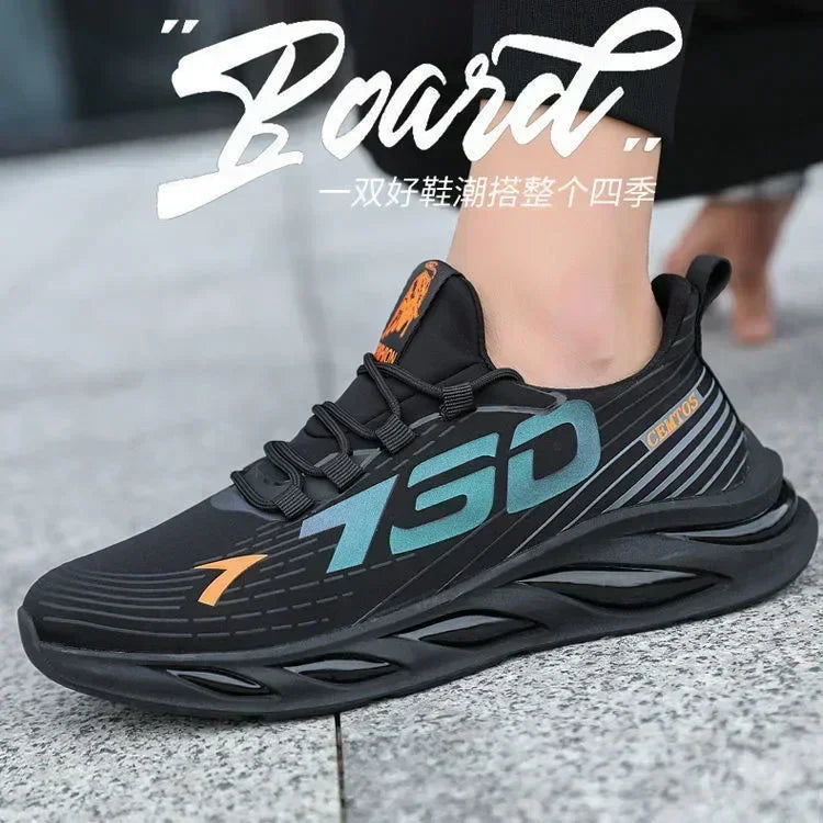 1Pair Big Size Sneakers Shoes for Men Lightweight Breathable Running Walking Male Footwear Soft Sole Lace-up Shoes Man Scarpe