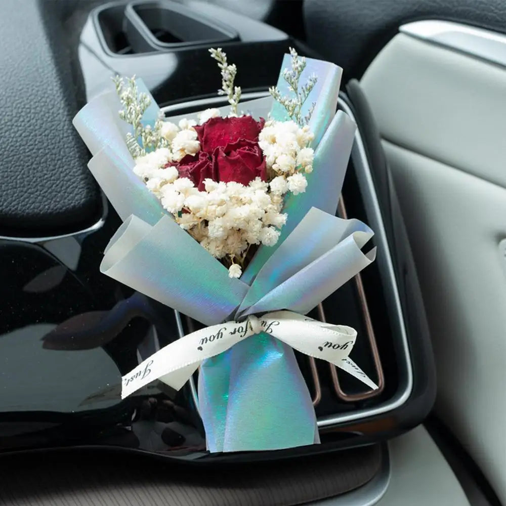 Mini Bouquet Flowers For Car Air Freshener Dry Flower Freshener Perfume Car Decorative Ornament Automotive Interior Accessories