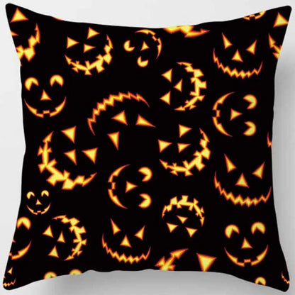 Hot Sale Happy Holloween  Pumpkin Cats Bat Pillow Cases Short Plush High Quality Square Thick Pillow Case Covers