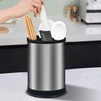 360° Rotation Utensil Holder Multifunctional Storage Bucket Fork Storage Rack Chopsticks Cage Kitchen Accessories Organizer