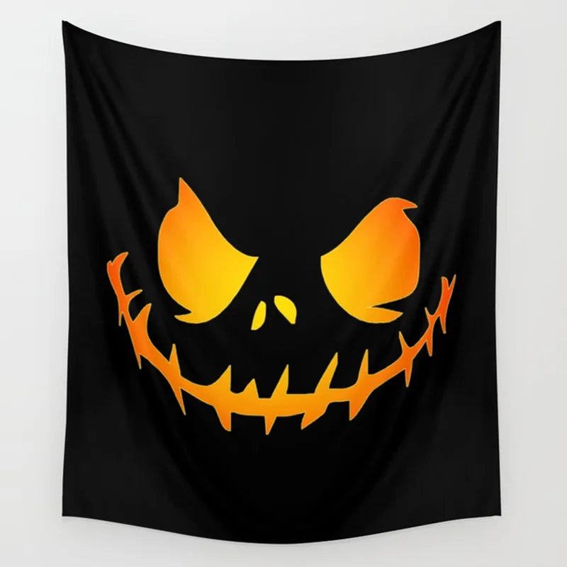 Holloween switch ghoul skull bat wall art tapestry background wall decoration square polyester peach skin wall hanging tapestry