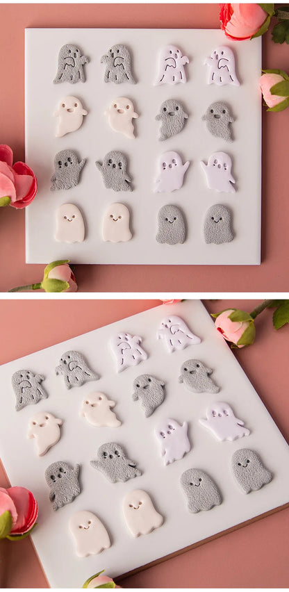 Halloween Series Cute Ghost Different Shape Clay Molds Clay Cutting Molds For DIY Earrings Jewelry Making Hand Tools