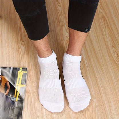 5/10/20/30pairs Simple Stripe Pattern Liner Anklets Socks Comfy Breathable Soft Sweat Absorbent Socks For Men's Outdoor Wearing