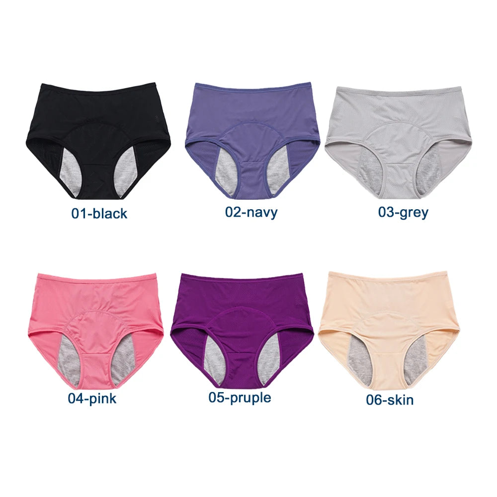 xl~8xl Leak Proof Menstrual Briefs for Women Antibacterial Physiological Underwear Waterproof Period Panties Plus Size Pants