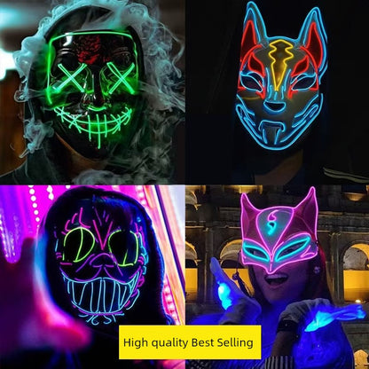 Led Glowing Clown Full Face Horror Children's Mask