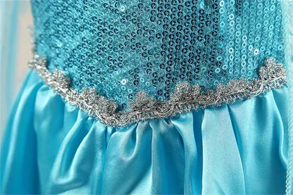 2024 Fancy Queen Frozen Elsa Anna Costume Girls Princess Dress Toddler Halloween Cosplay Party Vestidos For 3-10 Years