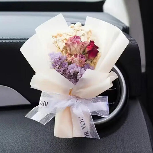 Car Air Vent Aromatherapy Diffuser Dry Flower Mini Bouquet Car Decor Ornament Air Conditioning Fragrance Clip Car Accessories