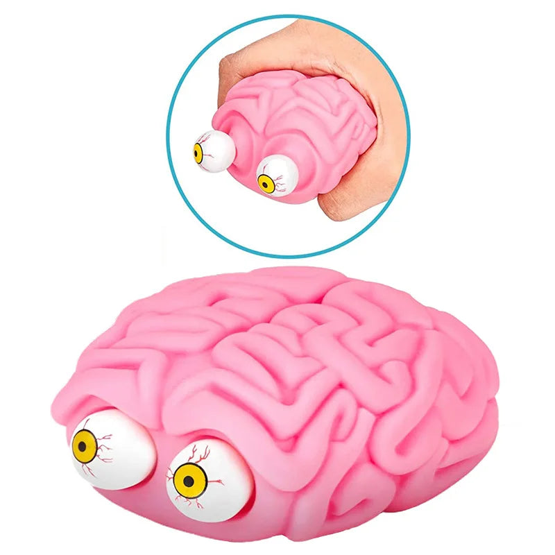 Flippy Brain Squishy Eye Popping Squeeze Fidget Toy Cool Stuff Kids ADHD Autism Anxiety Relief Anti Stress Fun Halloween Toy