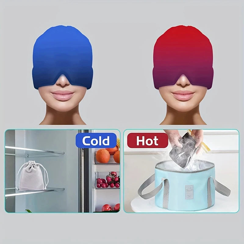 Migraine Relief Hat headache hat Gel Hot Cold Therapy Ice Cap For Relieve Pain Ice Hat Eye Mask Stress Pressure Pain Relief