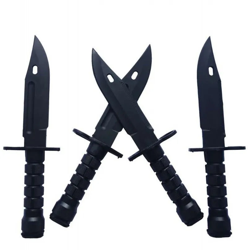 Plastic Dagger Rubber Knife Training with Sheath Flexible and Soft Fixed Blade Suitable for Props Halloween Martial Arts