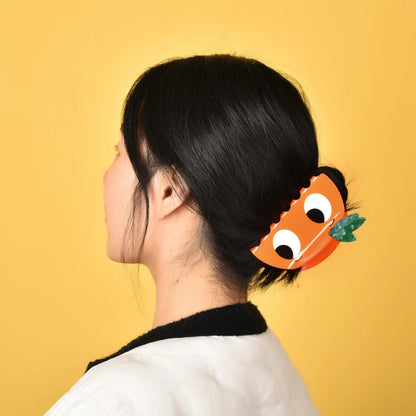 New Funny Orange Devil Hair Claw Acetate Cartoon Cute Hair Clip Hairwear Shark Clip for Women Girls Halloween Hair Accessories