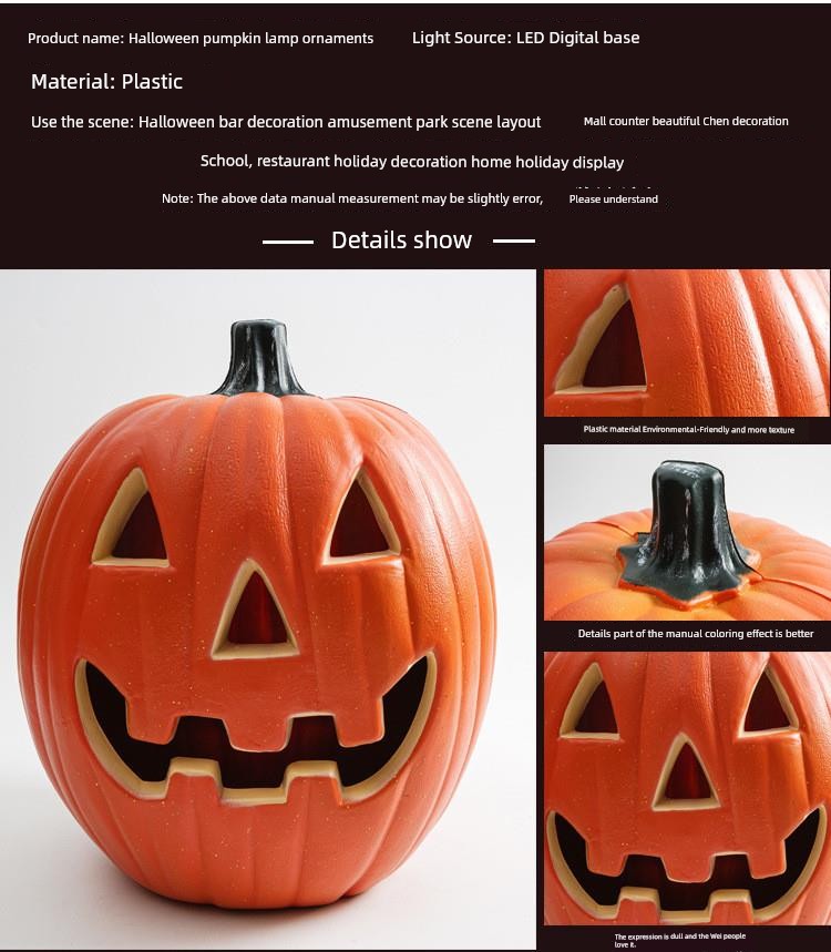 Halloween Pumpkin Lamp Cut Out Led Luminous Shape Funny Shopping Mall Park Indoor Outdoor Decoration Props Ornaments