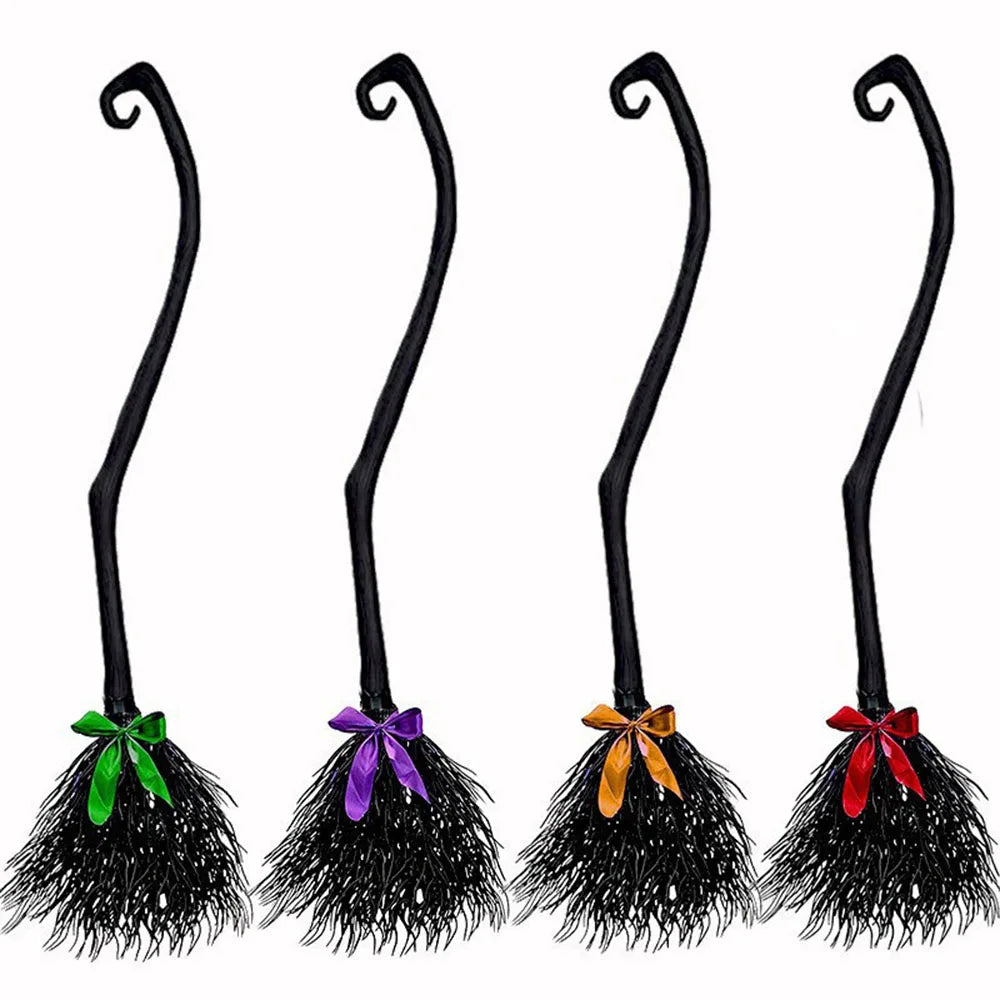 Plastic Witch Brooms On Halloween Halloween Theme Decorative Besoms For Holloween