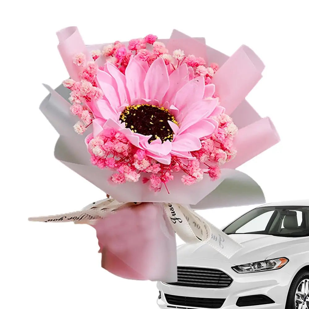 Mini Bouquet Flowers For Car Air Freshener Dry Flower Freshener Perfume Car Decorative Ornament Automotive Interior Accessories