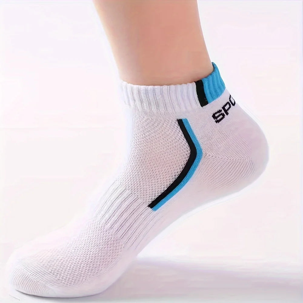 5/10/20/30pairs Simple Stripe Pattern Liner Anklets Socks Comfy Breathable Soft Sweat Absorbent Socks For Men's Outdoor Wearing