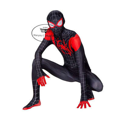 Parallel Universe Miles Spider-Man Bodysuit Cos Costume Halloween Performance Jumpsuit Coat Shorts Suit