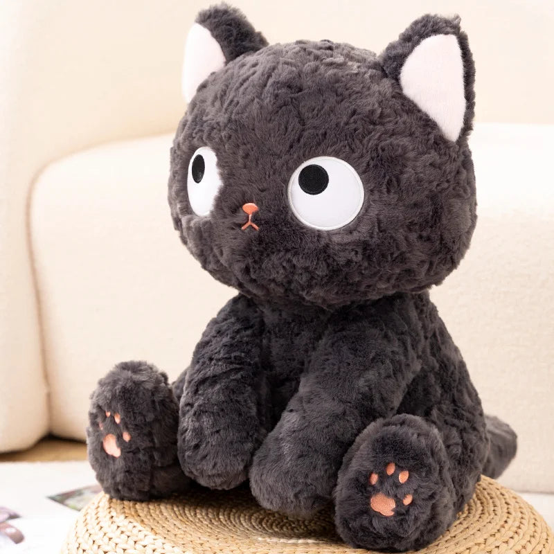 NEW Kawaii Cat Plush Toy Cute Stuffed Animal Cat Pillow Doll Glow in the Dark Eyes Halloween Gift Birthday Gift for Kids