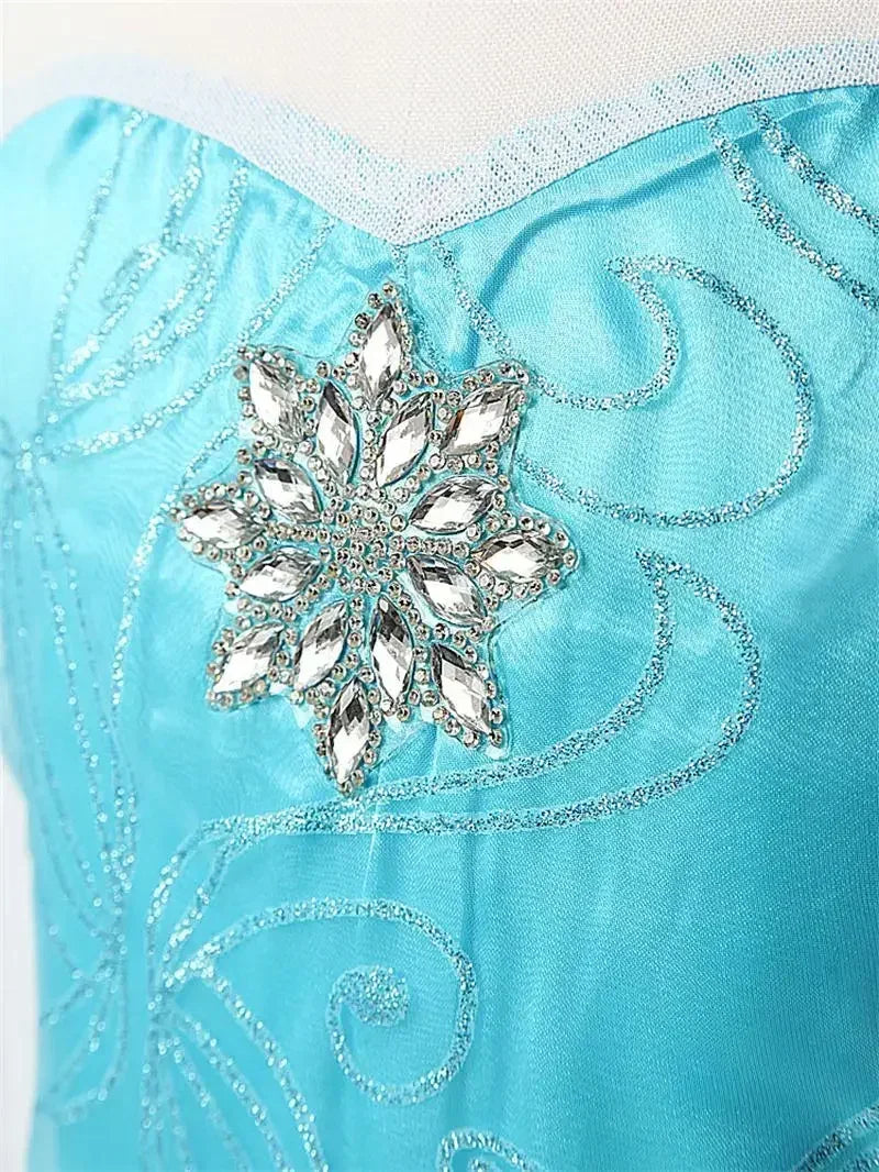 2024 Fancy Queen Frozen Elsa Anna Costume Girls Princess Dress Toddler Halloween Cosplay Party Vestidos For 3-10 Years