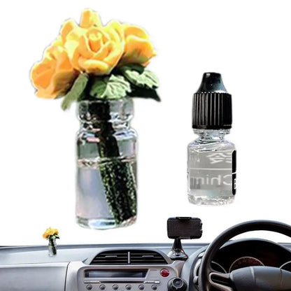 Mini Rose Bouquet Car Air Vent Clip Freshener Dried Flower Perfume Air Freshener Vent Mini Rose Decorations For Car Exquisite