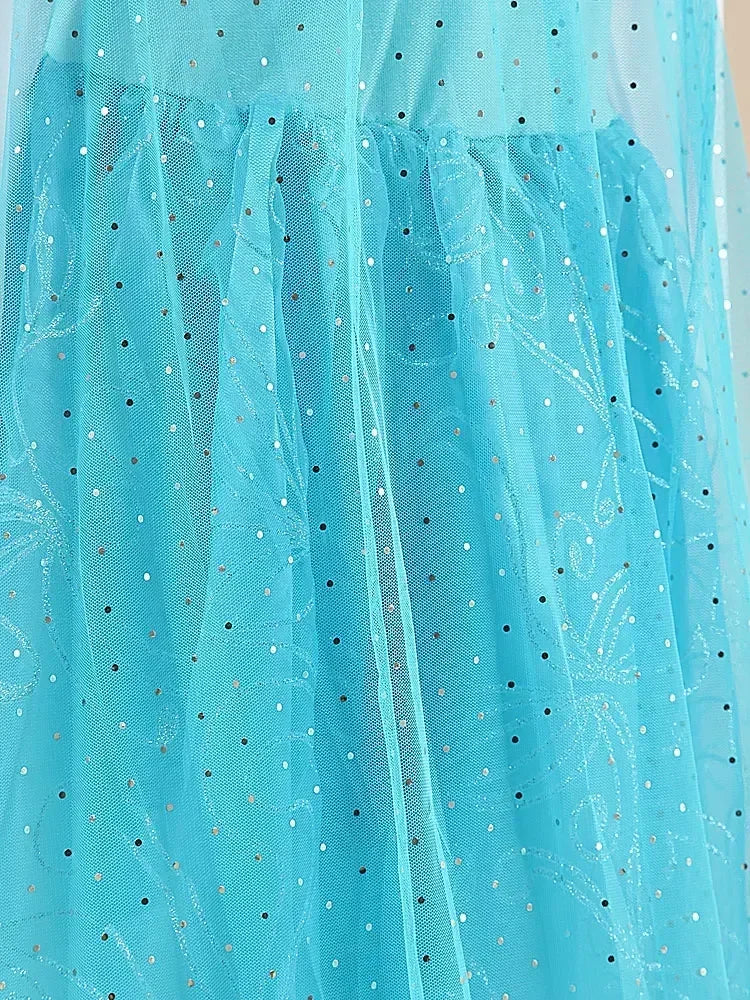 2024 Fancy Queen Frozen Elsa Anna Costume Girls Princess Dress Toddler Halloween Cosplay Party Vestidos For 3-10 Years