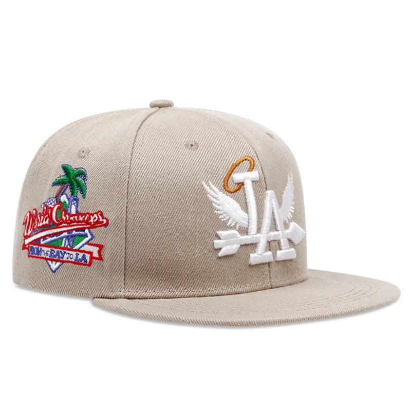 2024 New Letter Wing Pattern Side Coconut Tree Embroidery Fashion High Quality Snapback Men's Versatile Casual Baseball Hat