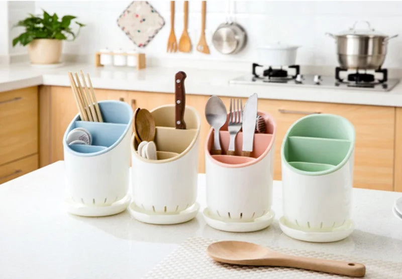 Cutlery Storage Holder Cutlery Drainer Container Drying Rack Non Slip Tableware Knife Spoon Fork Storage Box Kitchen Organizer