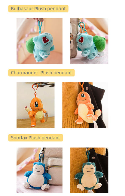 Pokemon Series Knapsack Pendant Cartoon And Cute Wobbuffet Pikachu Stuffed Animal Key Chain Halloween Decoration Birthday Gift