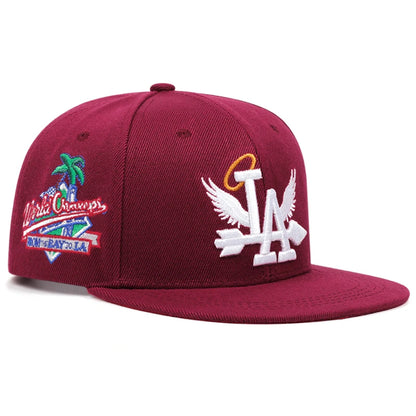 2024 New Letter Wing Pattern Side Coconut Tree Embroidery Fashion High Quality Snapback Men's Versatile Casual Baseball Hat