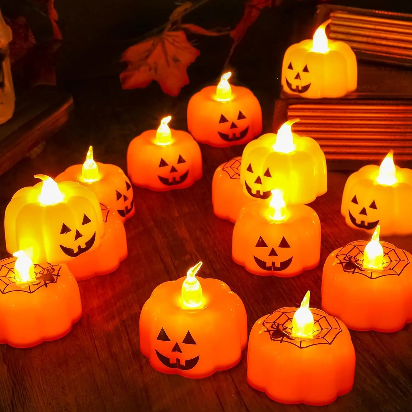 Halloween Pumpkin Candle Lights led Electronic Candle Lights Party Supplies Ornaments Night Lights Halloween Decorations